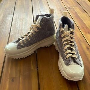 Chuck Taylor, All Star, Faux Shearling RunStarHike Platform Sneaker W9.5 HighTop